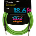 Fender Professional Glow in the Dark Guitar Cable, 18.6', Green