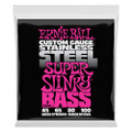 Ernie Ball Super Slinky Stainless Steel Bass Strings, 45-100