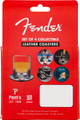 Fender Guitars Coasters, 4-Pack, Multi-Colour Leather