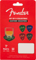 Fender Pick Shape Logo Coasters, 4-Pack, Multi-Colour