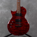 ESP LTD EC-100QM Electric Guitar - Left Handed - Trans Red - 2nd Hand