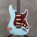 Vintage V6 Icon Electric Guitar - Distressed Laguna Blue - 2nd Hand