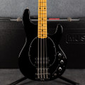 Music Man Classic StingRay Flame Maple Neck - Black - Hard Case - 2nd Hand