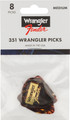 Fender x Wrangler Celluloid Picks, 351 Shape, Tortoiseshell, 8 Pack