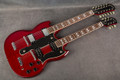 Epiphone G-1275 Double Neck SG - Cherry Red - Hard Case - 2nd Hand