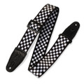 Levy's Print Series Polyester 2" Guitar Strap - Black/White Chequered
