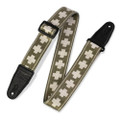 Levy's Print Series Polyester 2" Guitar Strap - Cross, Olive-Cream