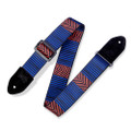 Levy's Print Series Polyester 2" Guitar Strap - Tribal Chevron, Blue-Red