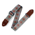Levy's Print Series Polyester 2" Guitar Strap - Deco Pillar, Brown-Teal