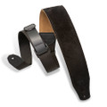 Levy's Right Height Suede Padded 2.5" Guitar Strap - Black