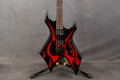 BC Rich KKW Kerry King Warlock Wartribe- Kahler Tremolo- Red Flames - 2nd Hand