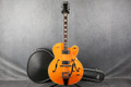 Vintage VSA850 Semi Acoustic Guitar - Orange - Hard Case - 2nd Hand