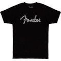 Fender Spaghetti Wavy Checker Logo Tee - Black - Large