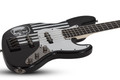 Schecter JD DeServio J-4 - Gloss Black with 'BLS' Distressed Flag