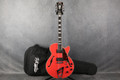 D'Angelico Premier SS Singlecut Semi Hollow - Fiesta Red - Gig Bag - 2nd Hand