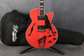 D'Angelico Premier SS Singlecut Semi Hollow - Fiesta Red - Gig Bag - 2nd Hand