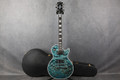 Gibson Les Paul Custom Made 2 Measure Quilt Top - Ocean Blue - Case - 2nd Hand