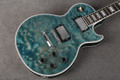 Gibson Les Paul Custom Made 2 Measure Quilt Top - Ocean Blue - Case - 2nd Hand