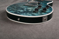 Gibson Les Paul Custom Made 2 Measure Quilt Top - Ocean Blue - Case - 2nd Hand