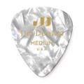 Jim Dunlop 483P Celluloid Guitar Pick, White Pearloid, Medium, 12 Pack