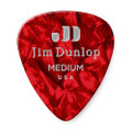 Jim Dunlop 483P Celluloid Guitar Pick, Red Pearloid, Medium, 12 Pack