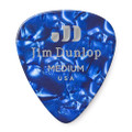 Jim Dunlop 483R Celluloid Guitar Pick, Blue Pearloid, Medium, 72 Pack