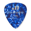 Jim Dunlop 483R Celluloid Guitar Pick, Blue Pearloid, Thin, 72 Pack