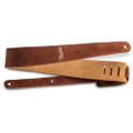 Taylor 2.5" Embroidered Suede Guitar Strap, Chocolate Brown