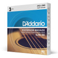 Daddario Phosphor Bronze EJ16-3D Regular Light Set, 12-53, 3 Pack