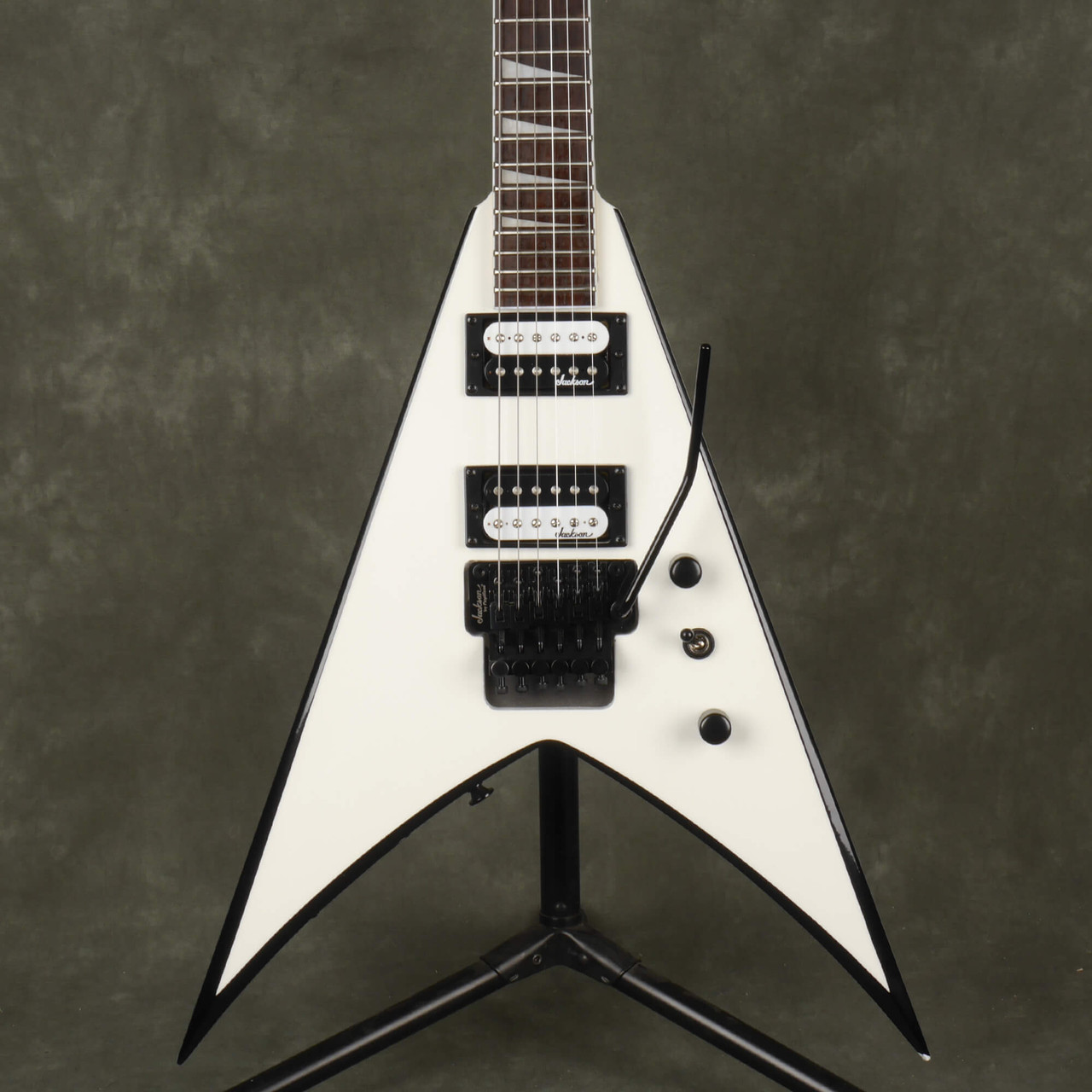 Jackson JS32 King V Electric Guitar - White with Black Bevels