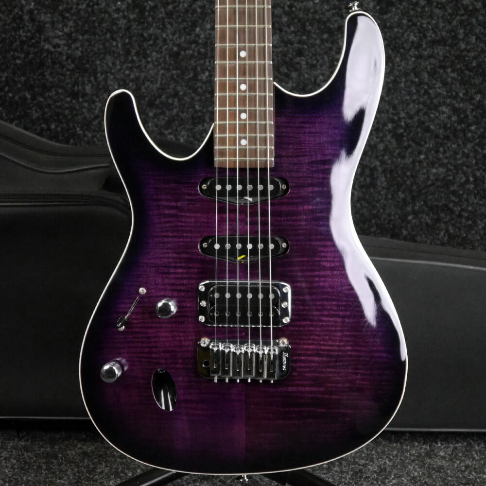 Ibanez エレキギター ブラック/パープル Ibanez SA260FML Left Handed Electric Guitar - Purple w/Hard Case