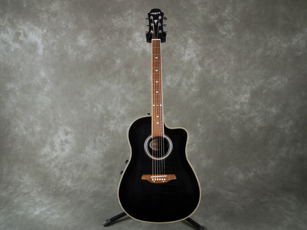 Aria AMB 35 Electro-Acoustic Guitar - Black - 2nd Hand