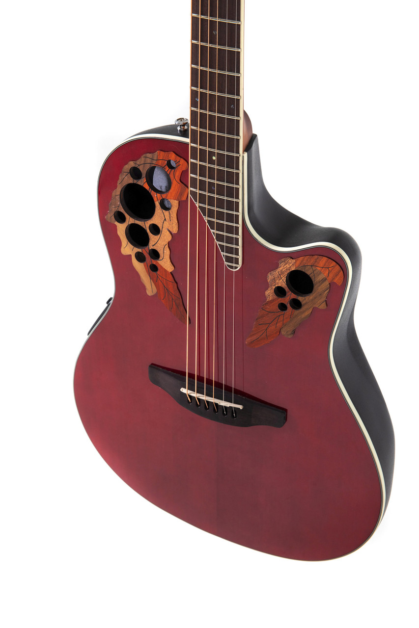かなりの美品 Ovation Celebrity Elite エレアコ レッド Ovation Celebrity Elite CE48 Super Shallow Cutaway - Ruby Red