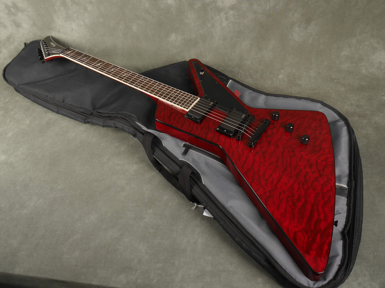 Epiphone Futura Custom Prophecy Explorer - Trans Red w/Gig