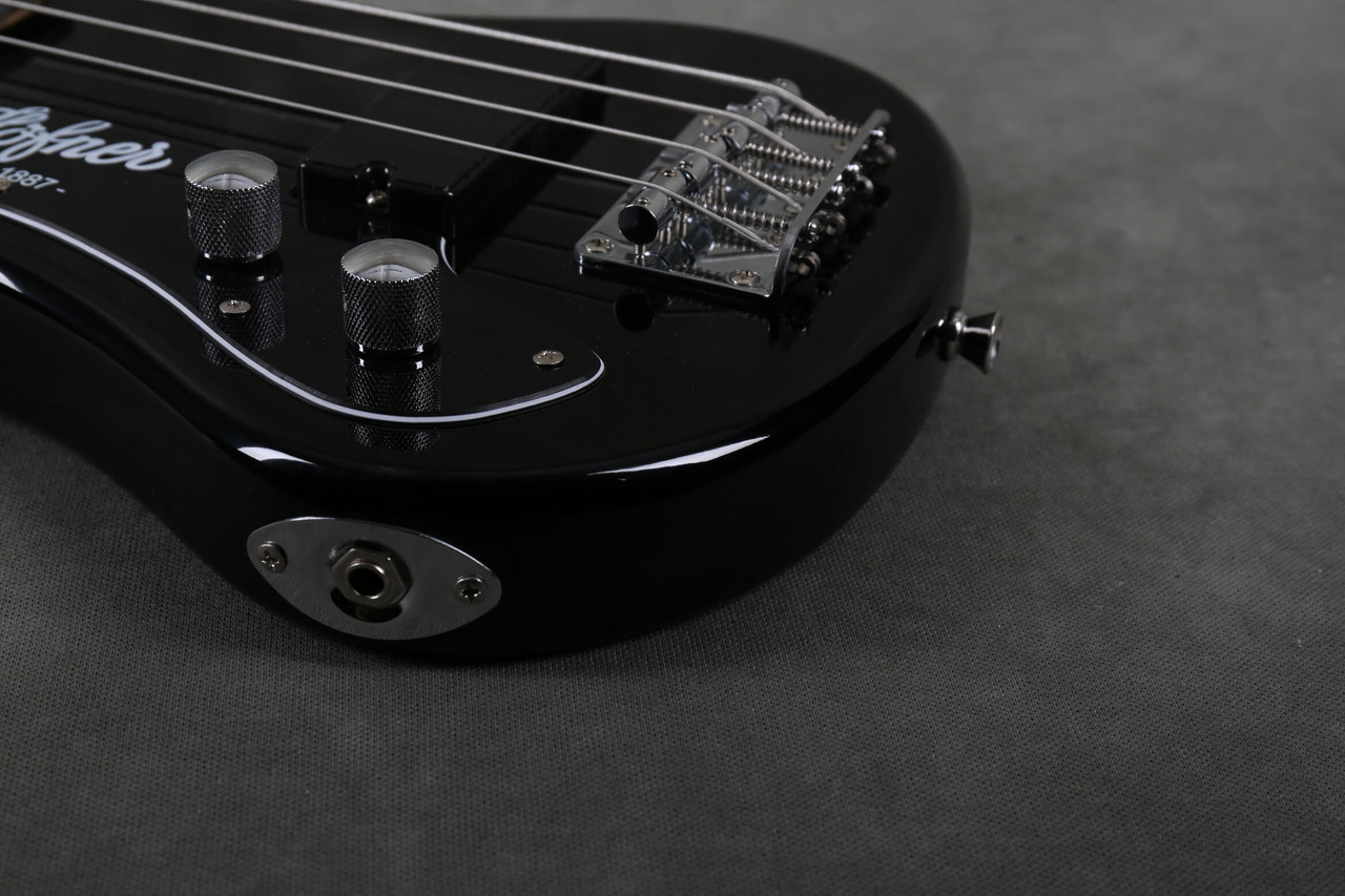 Hofner Shorty Bass, Left Handed - Black w/Gig Bag - 2nd Hand