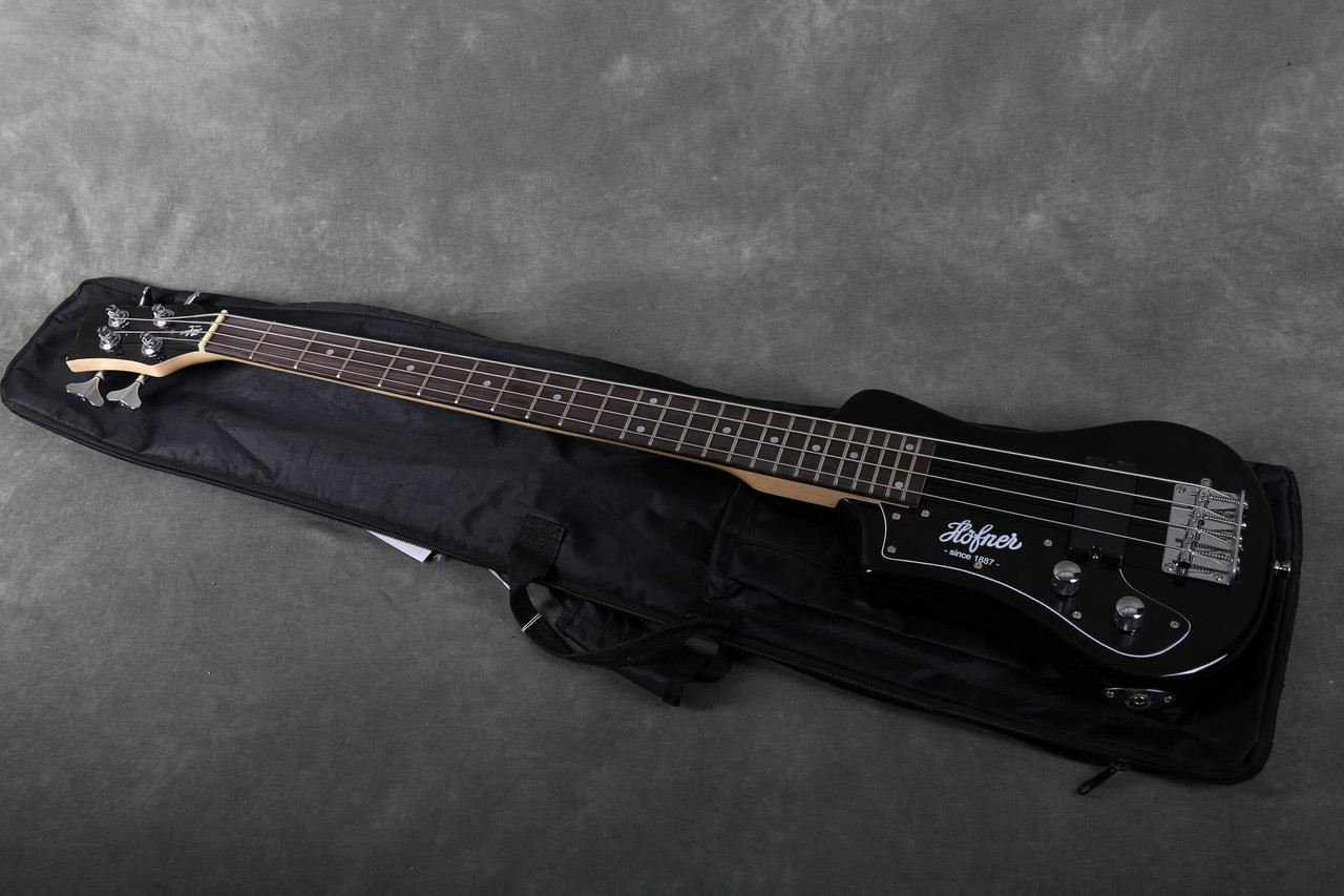 Hofner Shorty Bass, Left Handed - Black w/Gig Bag - 2nd Hand