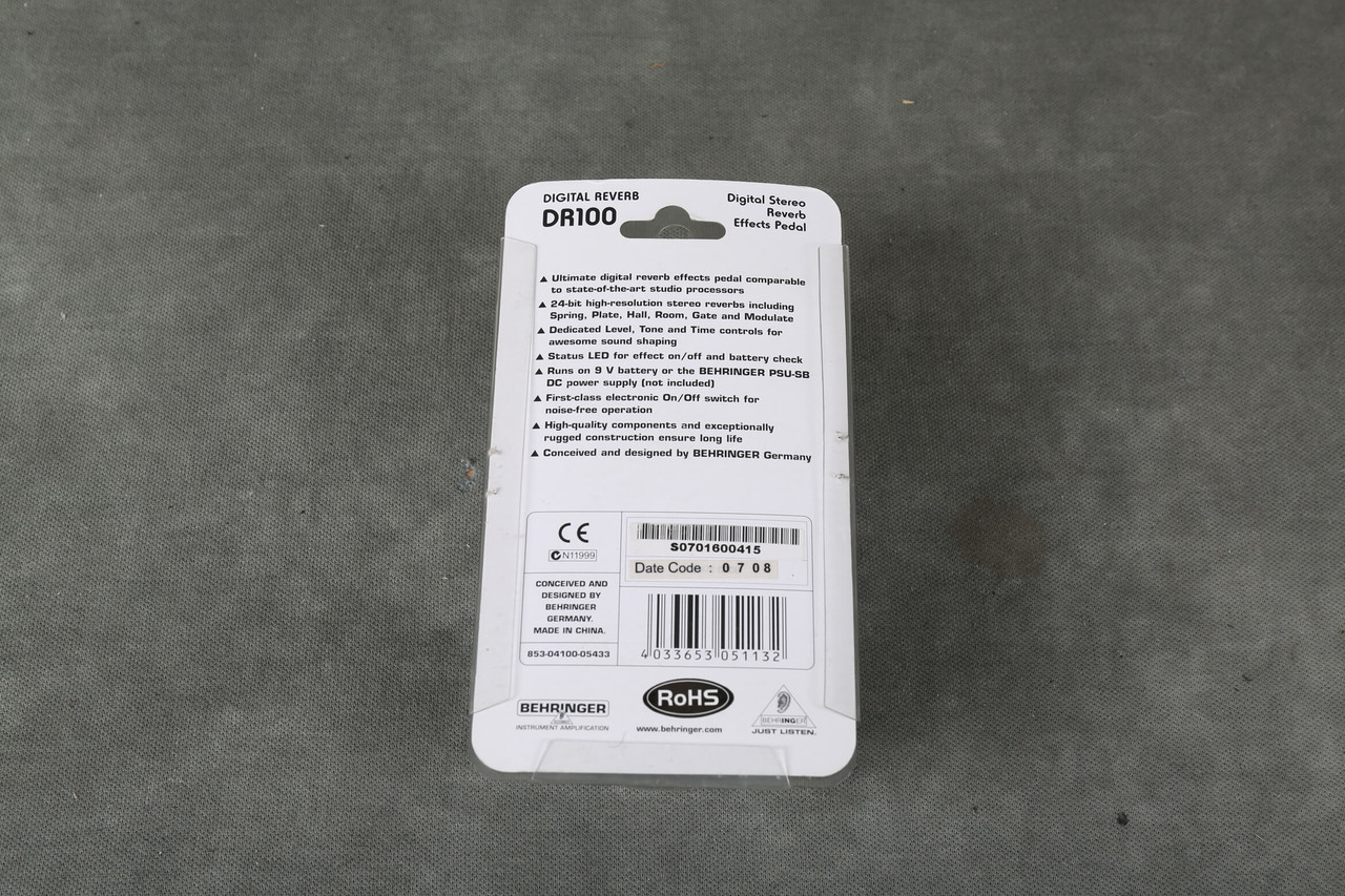 Behringer DR100 Digital Reverb FX Pedal w/Box 2nd Hand