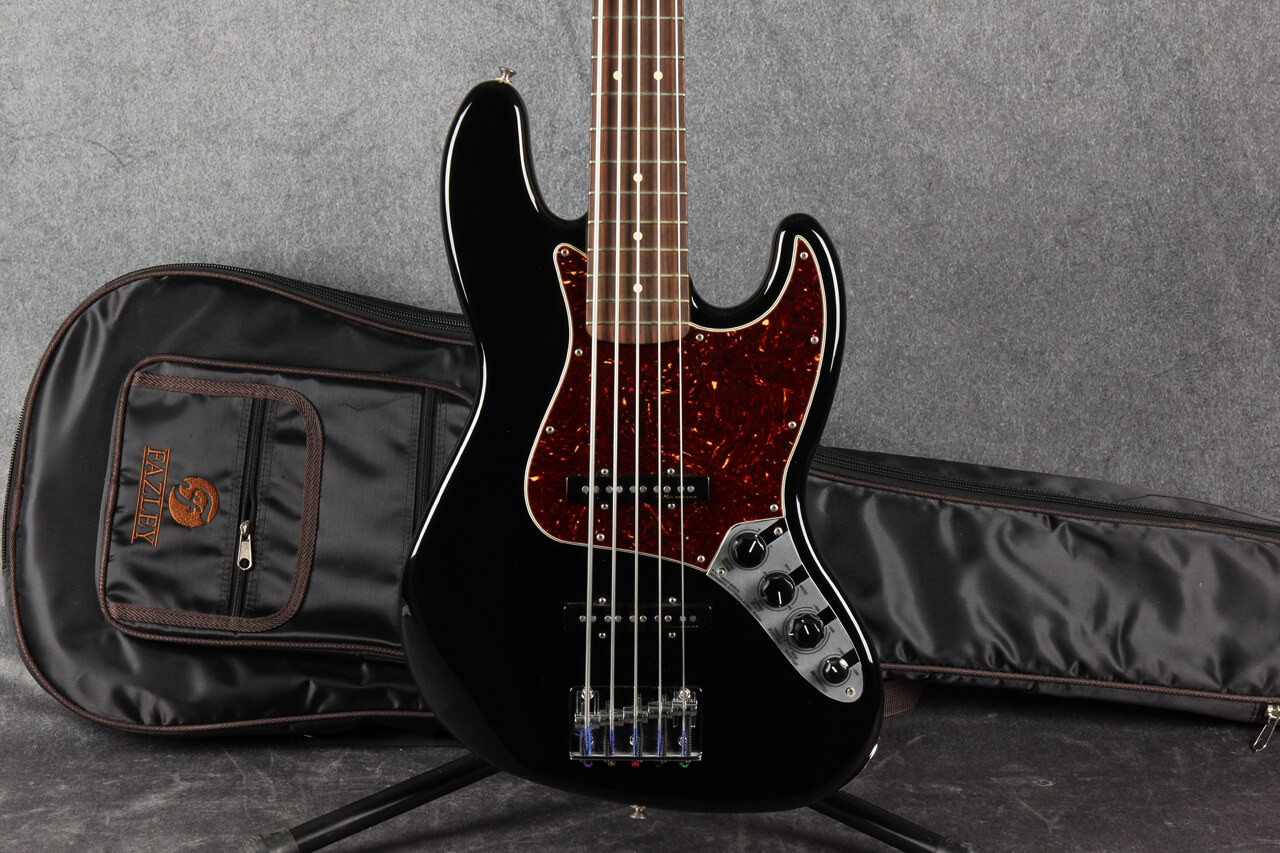Fender Mexican Deluxe Jazz Bass V Black 2nd Hand | Rich Tone Music