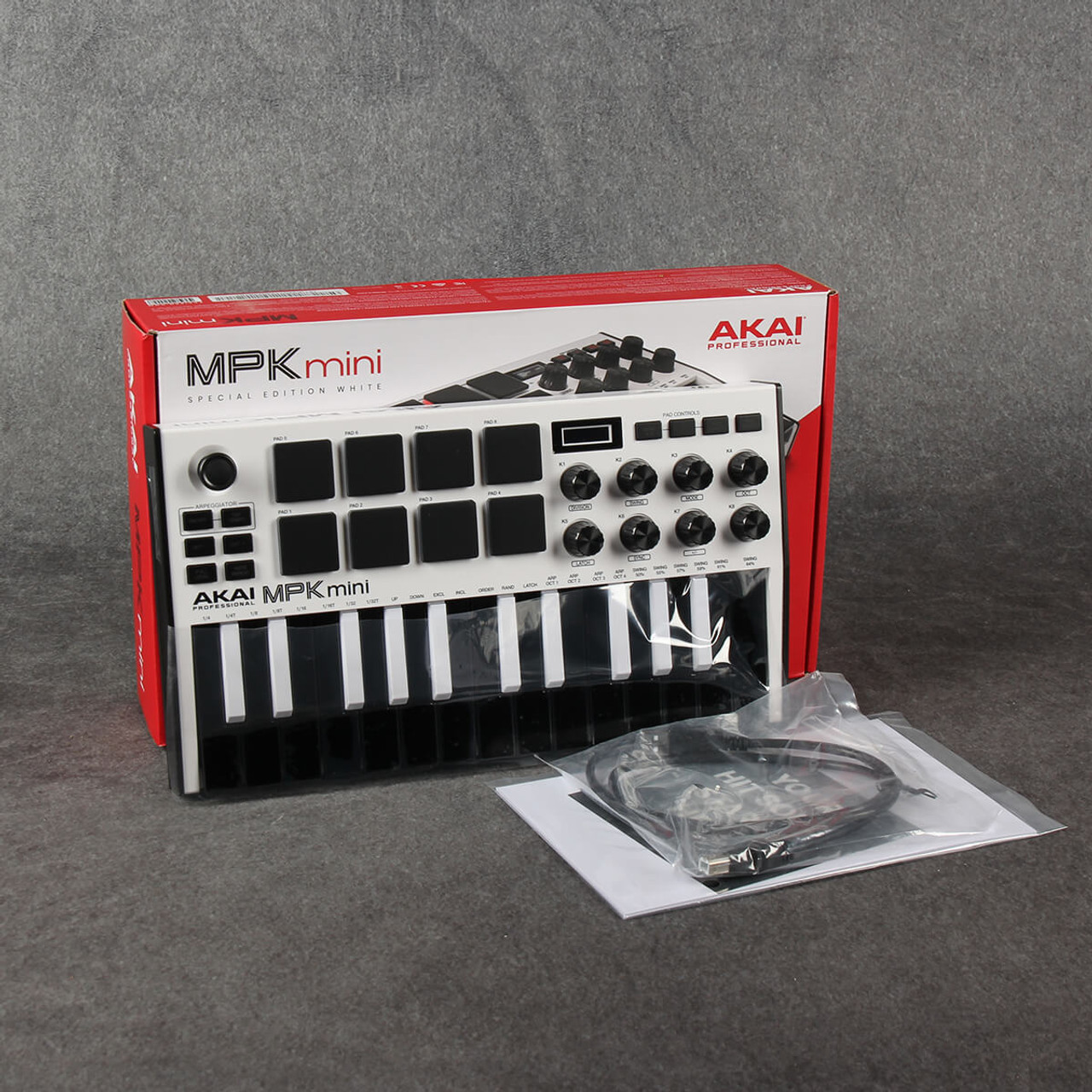 AKAI MPK mini SPECIAL EDITION GRAY Akai Professional MPK Mini MK3 Laptop Production Keyboard, White