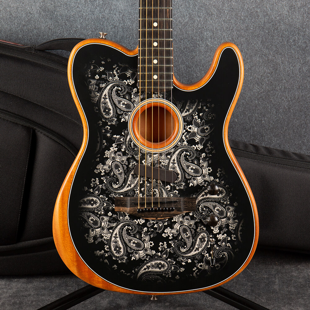 Fender American Acoustasonic ブラックペイズリー Fender American Acoustasonic Telecaster Black Paisley 2nd Hand