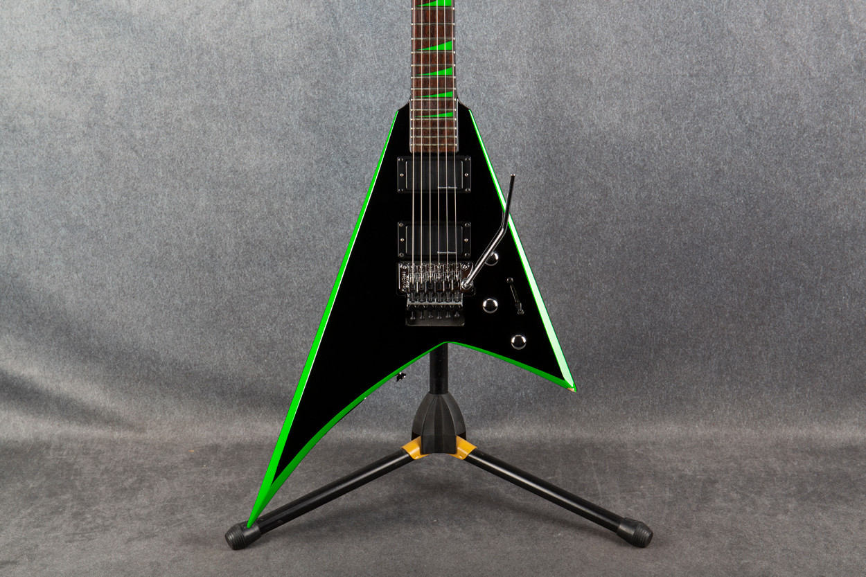 Jackson X Series Rhoads RRX24 Black With Neon Green Bevels 2nd