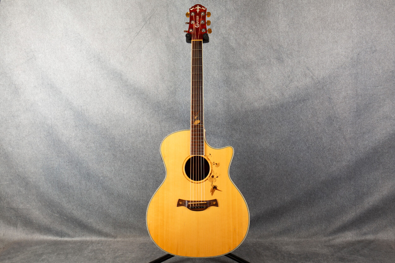 Crafter Twin Birds 32nd Anniversary Bubinga Acoustic Guitar - Natural - 2nd  Hand