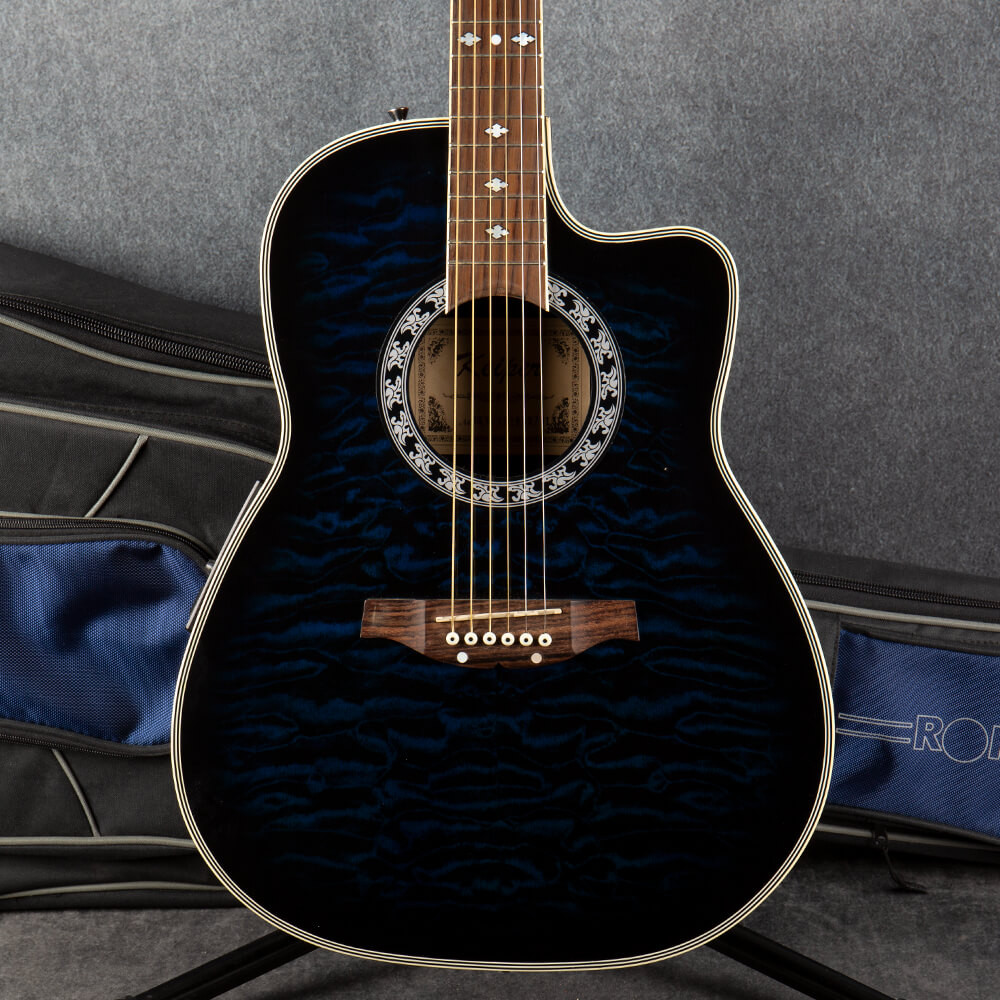 Keiper Bowl Back Electro Acoustic Guitar Trans Blue 2nd Hand