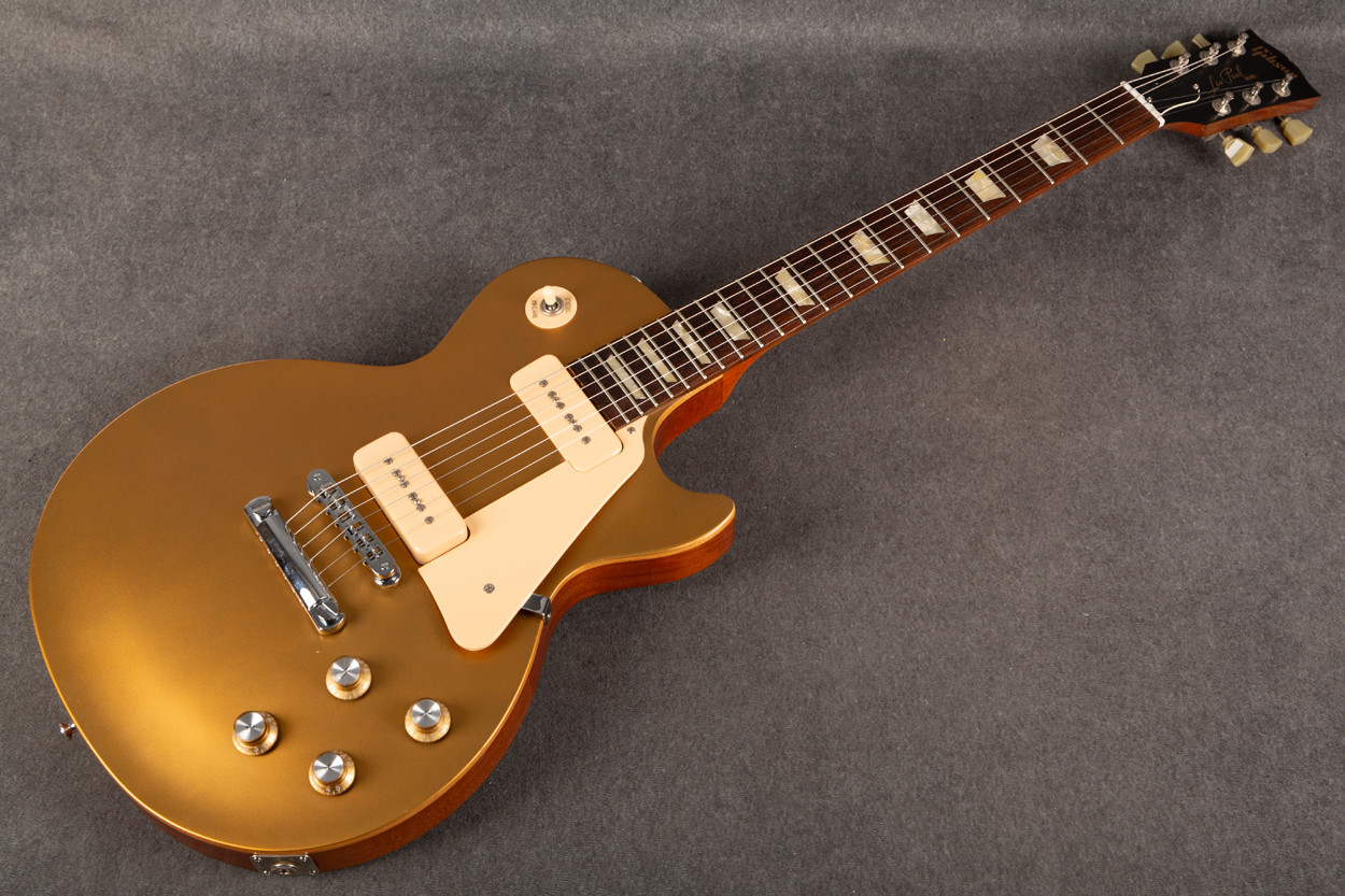 ギター Gibson lespaul tribute 60s p90 Gold Top Gibson Les Paul Studio 60s Tribute P90 Worn Gold Top 2nd Hand