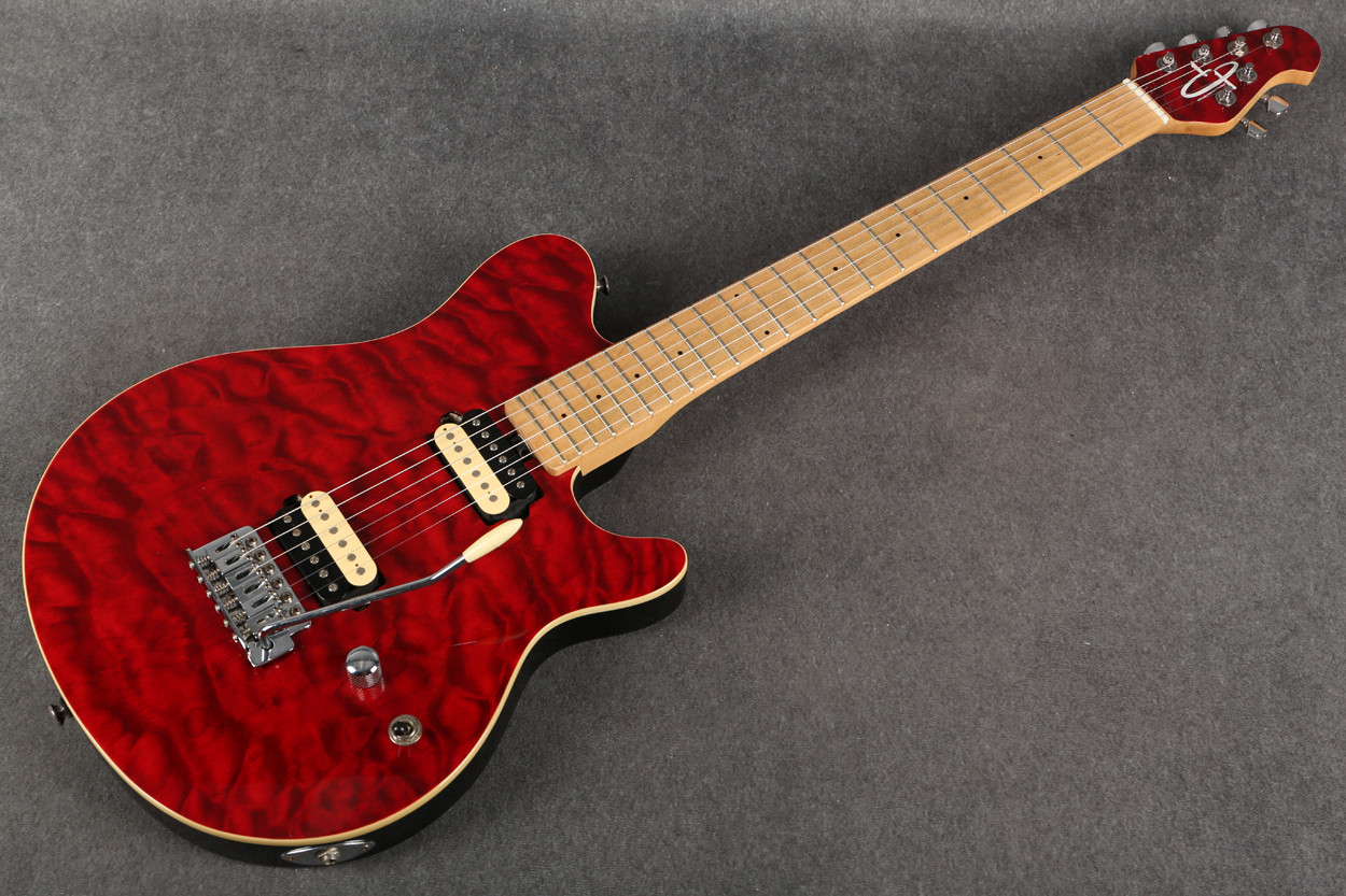R*i様 美品✨MUSICMAN olp AXIS MM-1 トレモロアーム付 OLP MM1 Axis Trans Red 2nd Hand | Rich Tone Music