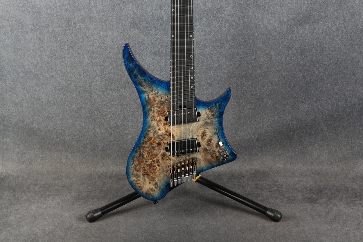 GOC Materia Plus 7 String Headless Guitar Blue Burst 2nd Hand