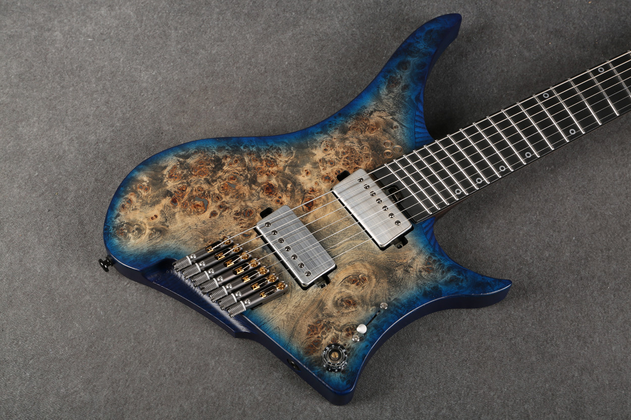 GOC Materia Plus 7 String Headless Guitar Blue Burst 2nd Hand