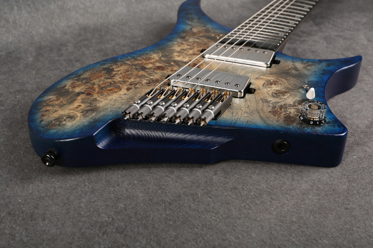 GOC Materia Plus 7 String Headless Guitar Blue Burst 2nd Hand
