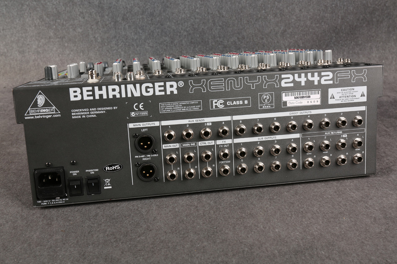 307 BEHRINGER XENYX 2442FX アナログミキサー Behringer Xenyx 2442FX Analog Mixer 2nd Hand | Rich Tone Music