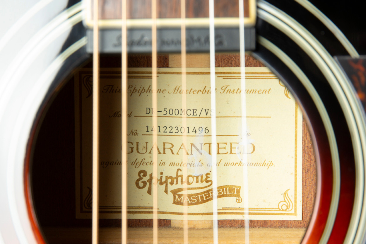Epiphone Masterbilt DR-500MCE Electro Acoustic Vintage Sunburst
